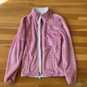 The North Face Pink Fuzzy Osito Fleece Jacket, size XS